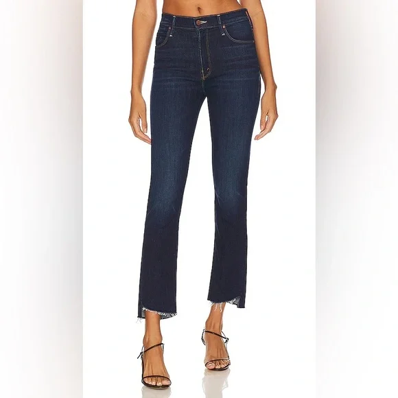 MOTHER The Mid Rise Dazzler Ankle Step Fray Off Limits Size 27